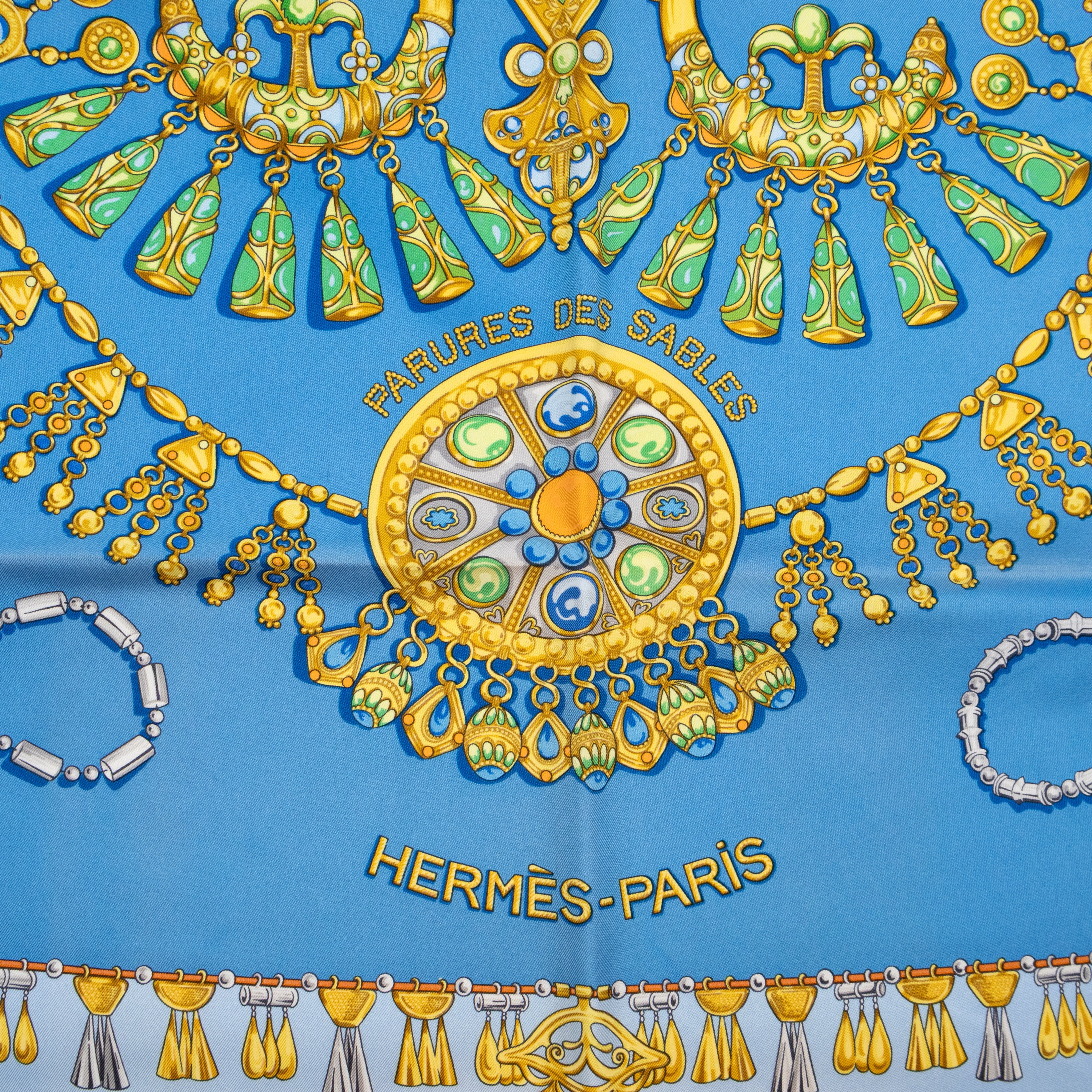 Silk Scarf 90 Parures Des Sables Blue