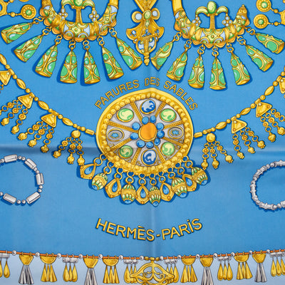 Silk Scarf 90 Parures Des Sables Blue