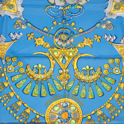 Silk Scarf 90 Parures Des Sables Blue