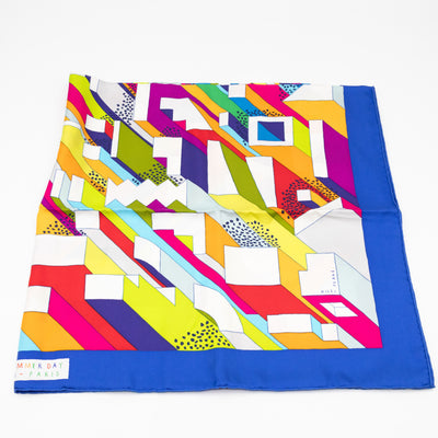 Silk Scarf 90 On A Summer Day Blue