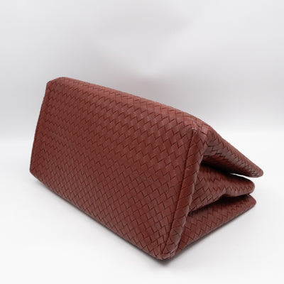 Roma Tote Large Brick Red Nappa Intrecciato Leather