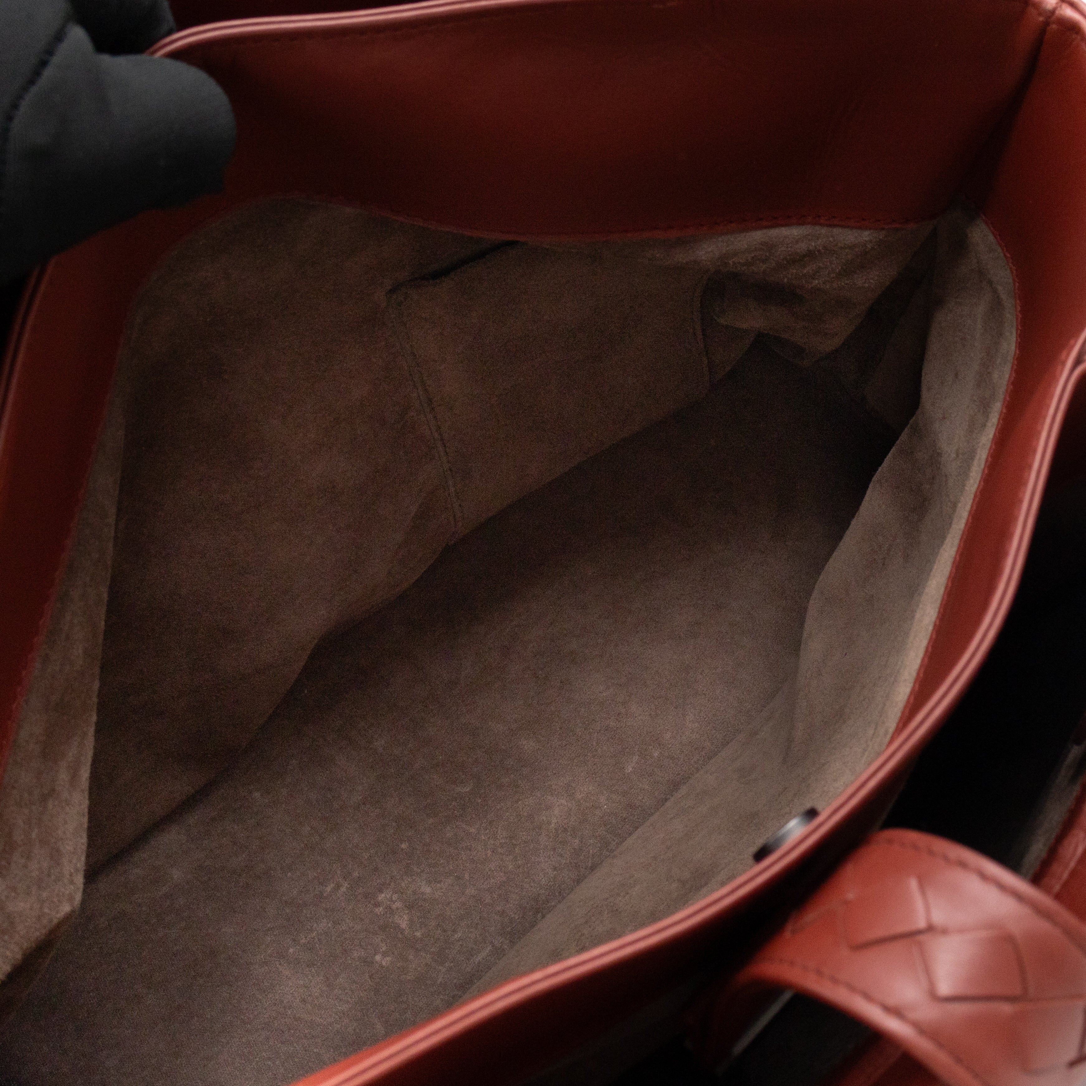 Roma Tote Large Brick Red Nappa Intrecciato Leather