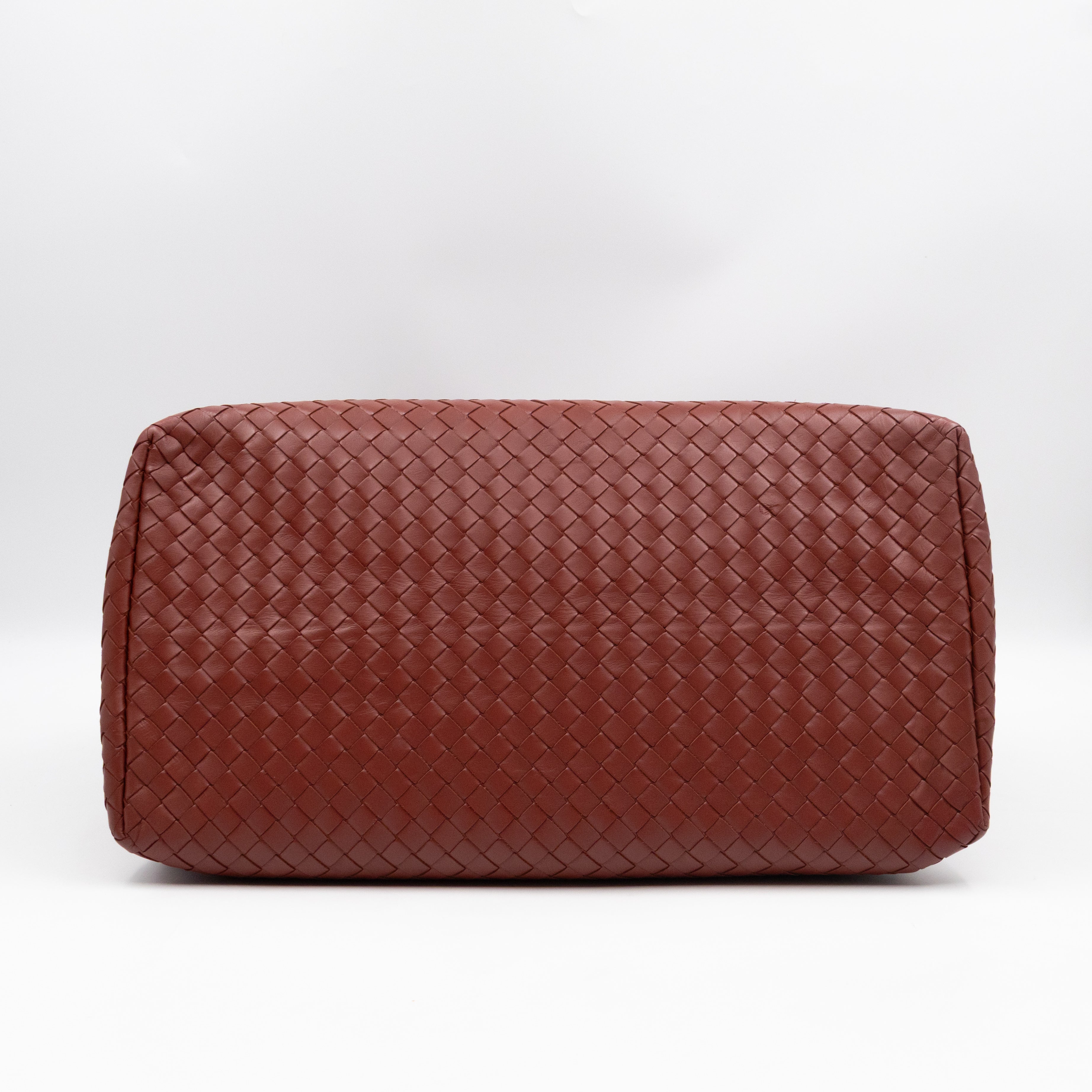 Roma Tote Large Brick Red Nappa Intrecciato Leather
