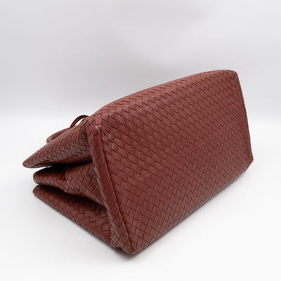 Roma Tote Large Brick Red Nappa Intrecciato Leather