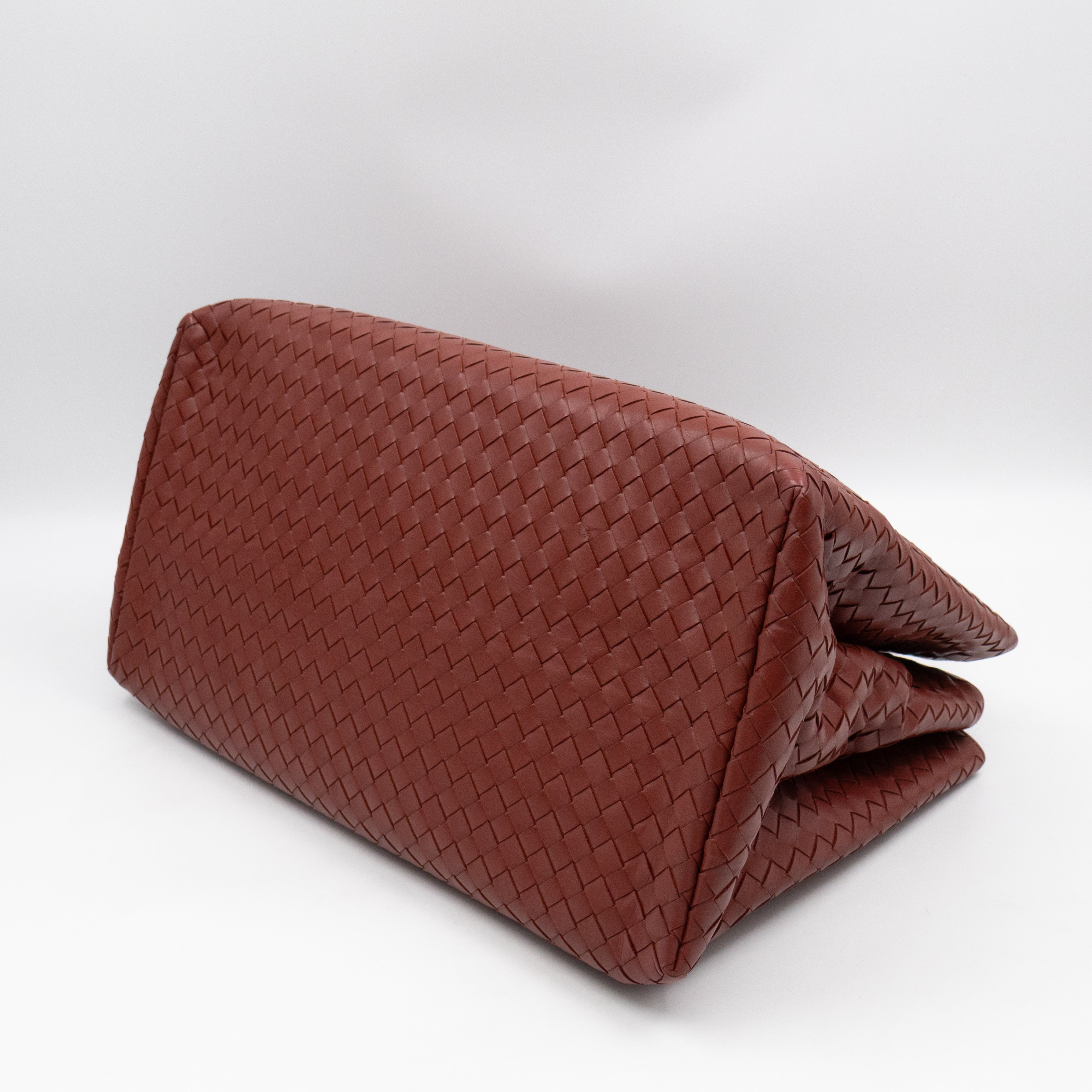 Roma Tote Large Brick Red Nappa Intrecciato Leather