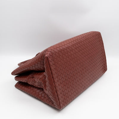 Roma Tote Large Brick Red Nappa Intrecciato Leather