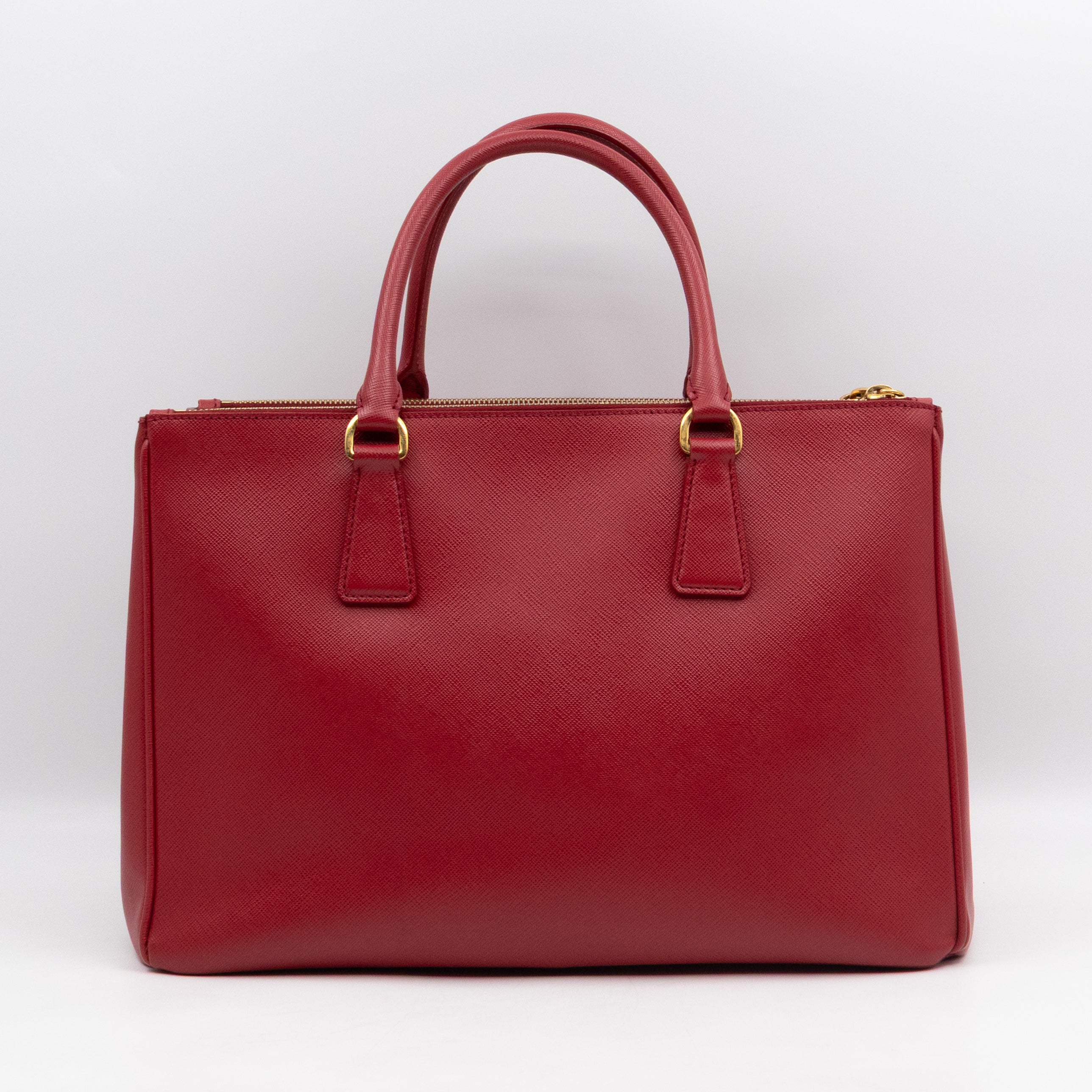 Galleria Large Double Zip Red Saffiano Leather