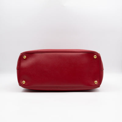 Galleria Large Double Zip Red Saffiano Leather
