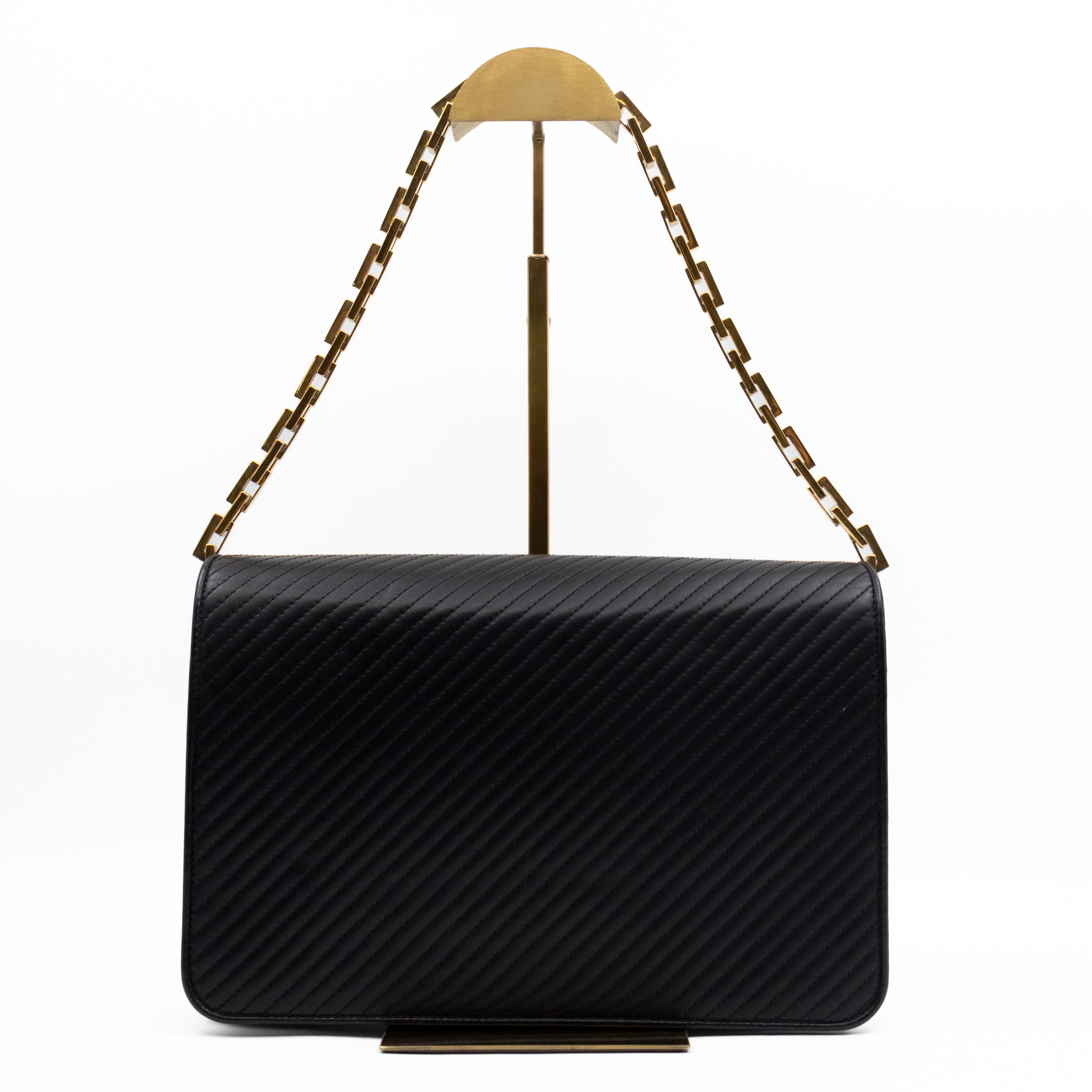 Babylone Flap Shoulder Bag Black Quilted Lambskin Leather