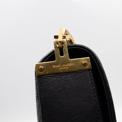 Babylone Flap Shoulder Bag Black Quilted Lambskin Leather
