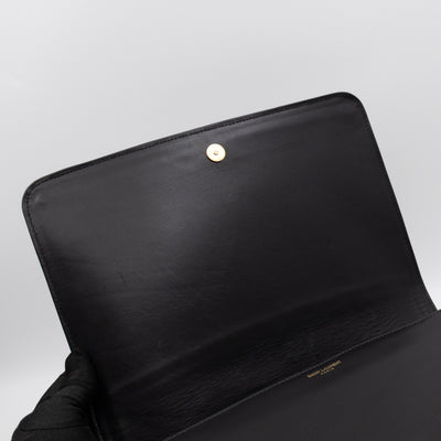 Babylone Flap Shoulder Bag Black Quilted Lambskin Leather