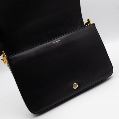 Babylone Flap Shoulder Bag Black Quilted Lambskin Leather