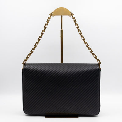 Babylone Flap Shoulder Bag Black Quilted Lambskin Leather