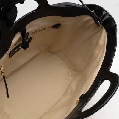 Tropicalia Small Bag Black Leather & Raffia-effect Fabric