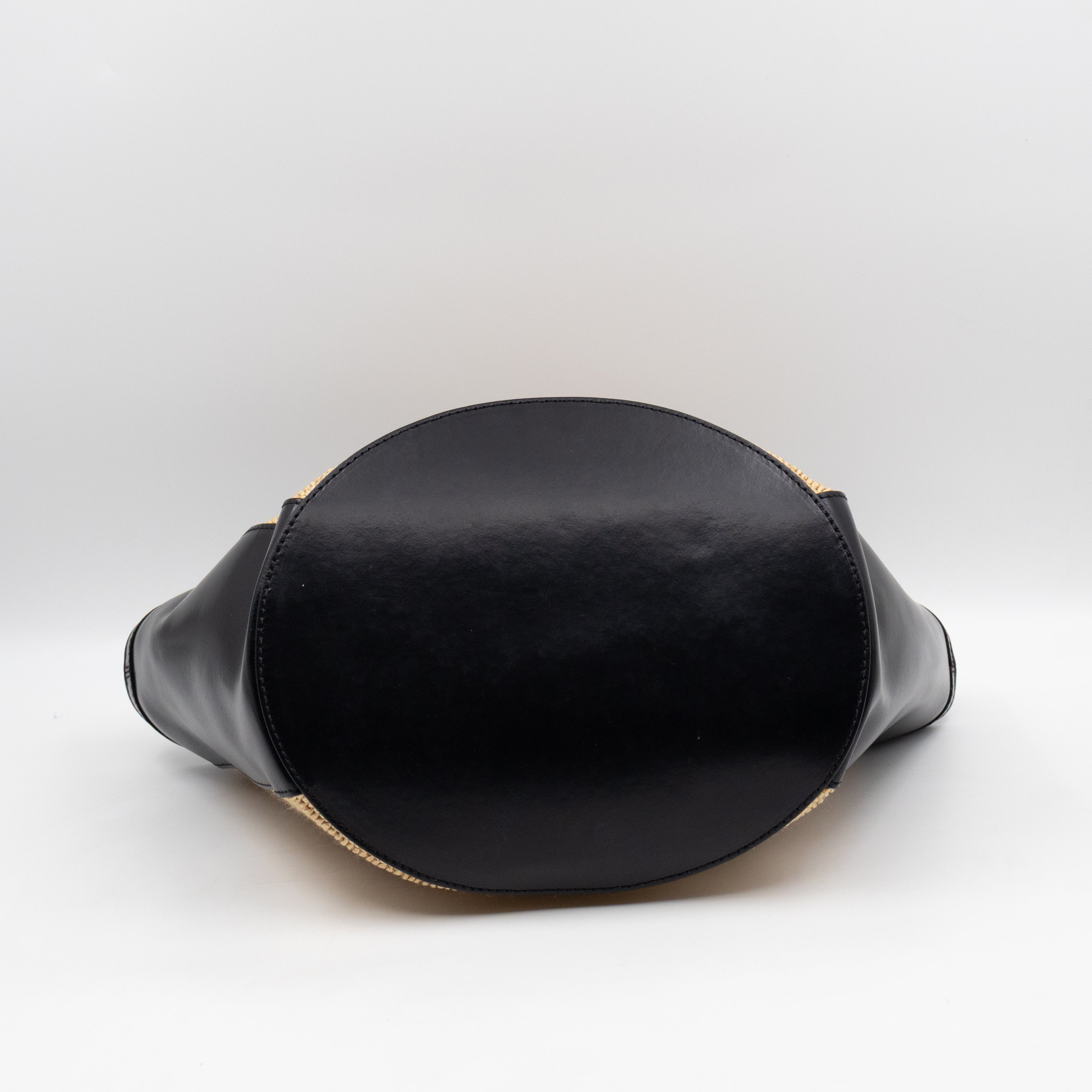 Tropicalia Small Bag Black Leather & Raffia-effect Fabric