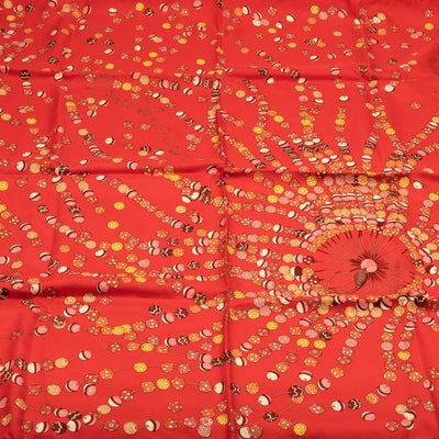 Silk Scarf 90 Dancing Pearls Red