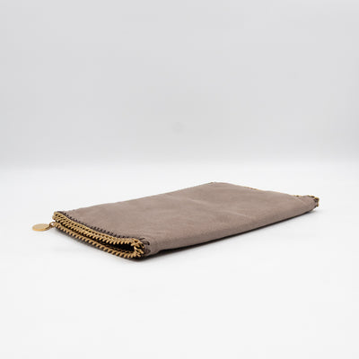 Falabella Fold Over Clutch Grey Gold