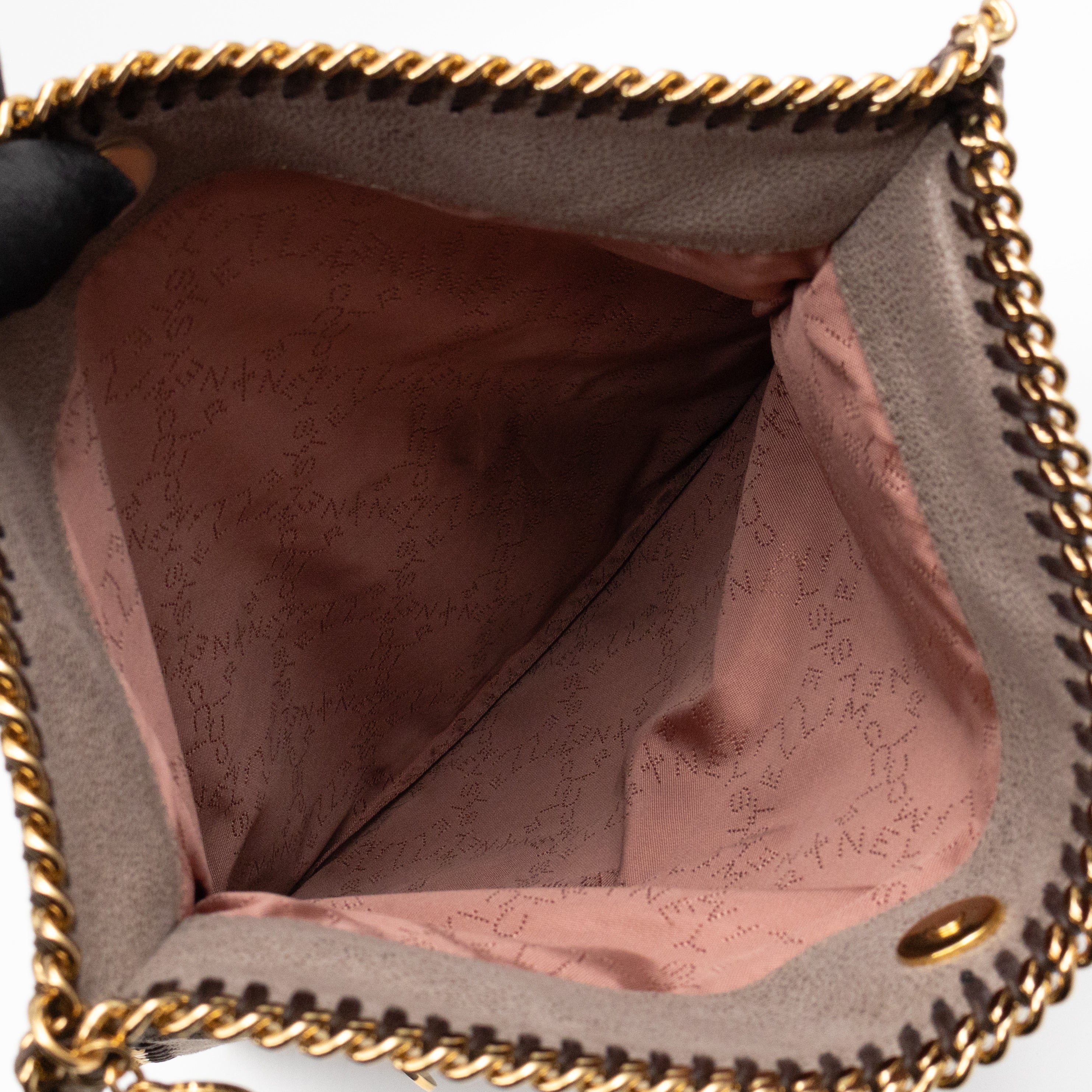 Falabella Fold Over Clutch Grey Gold