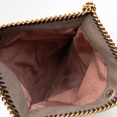Falabella Fold Over Clutch Grey Gold