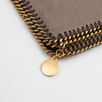 Falabella Fold Over Clutch Grey Gold