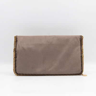 Falabella Fold Over Clutch Grey Gold