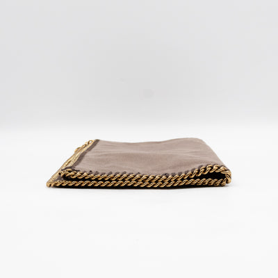 Falabella Fold Over Clutch Grey Gold