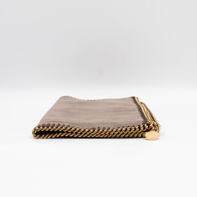 Falabella Fold Over Clutch Grey Gold