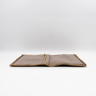 Falabella Fold Over Clutch Grey Gold