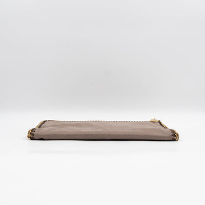 Falabella Fold Over Clutch Grey Gold
