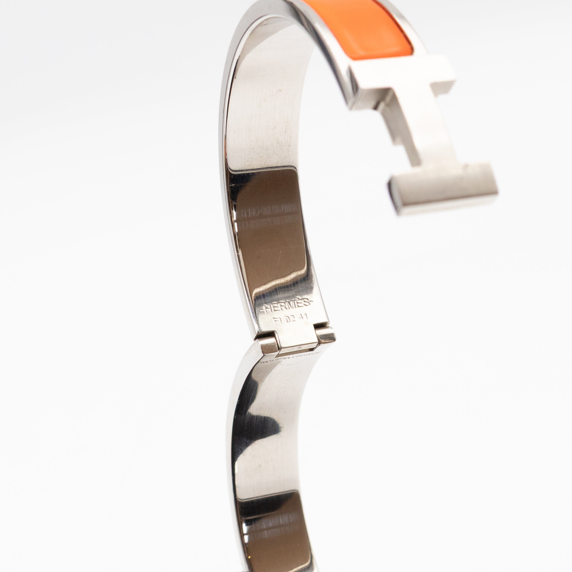 Clic H Bracelet TGM Orange Silver