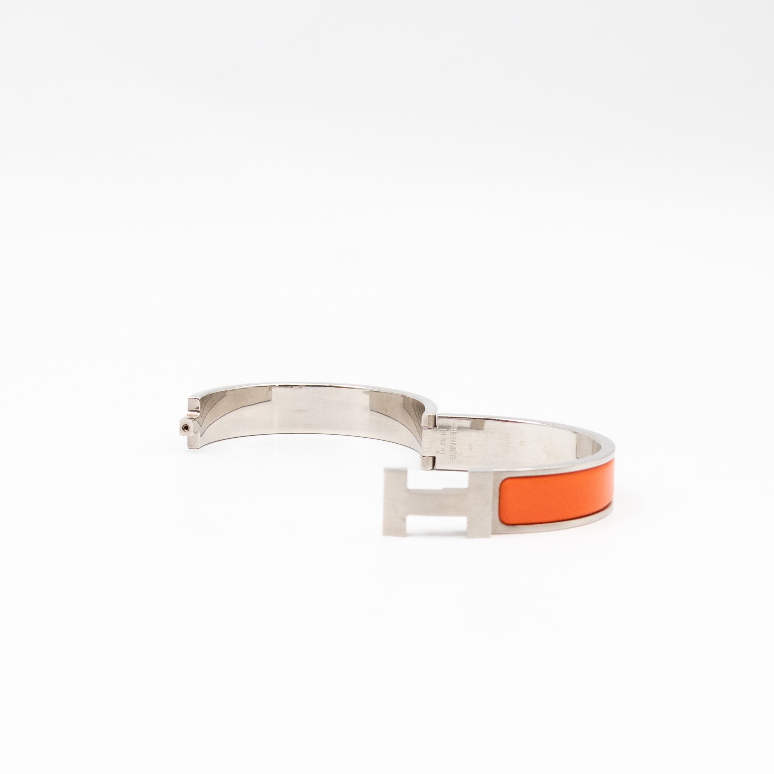 Clic H Bracelet TGM Orange Silver