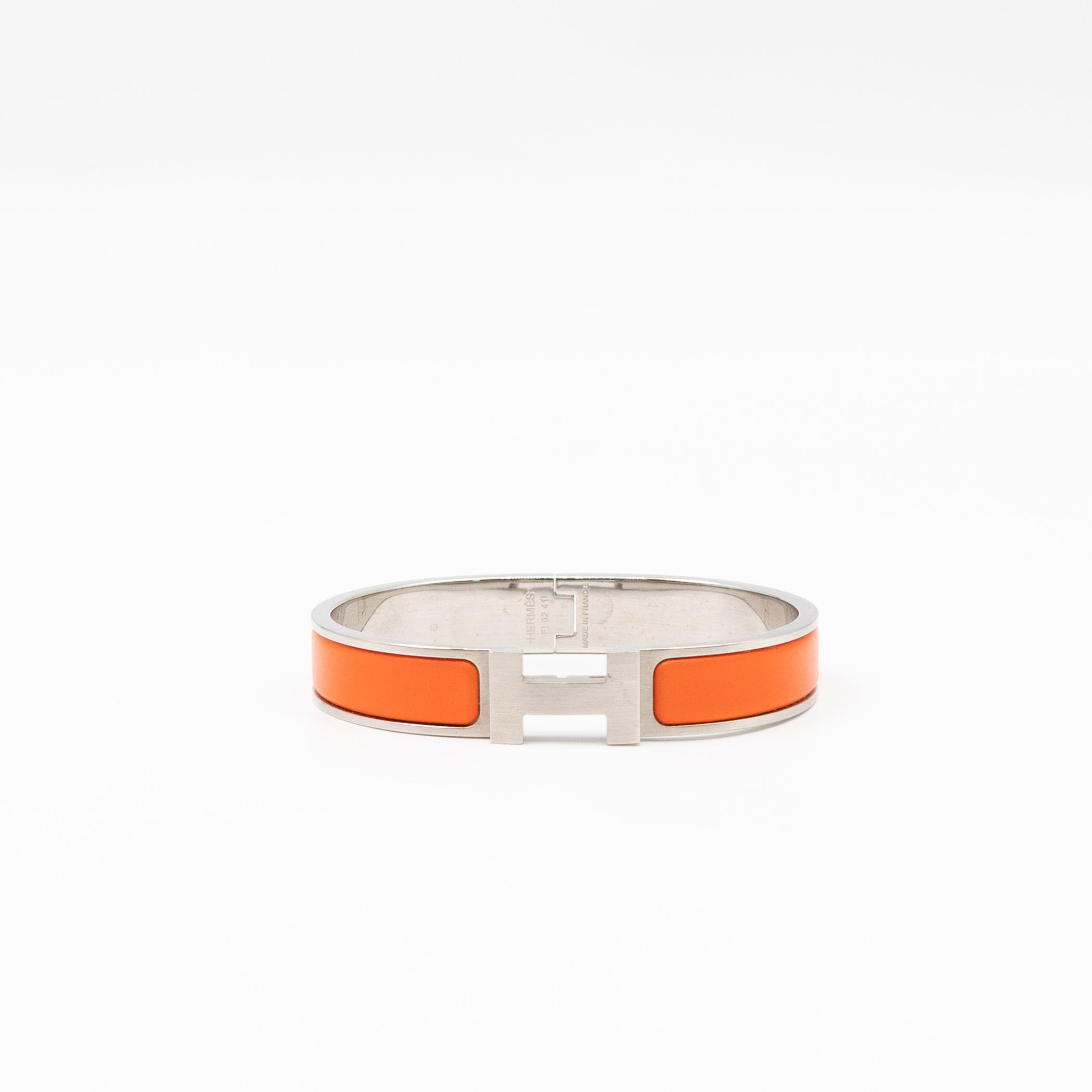 Clic H Bracelet TGM Orange Silver