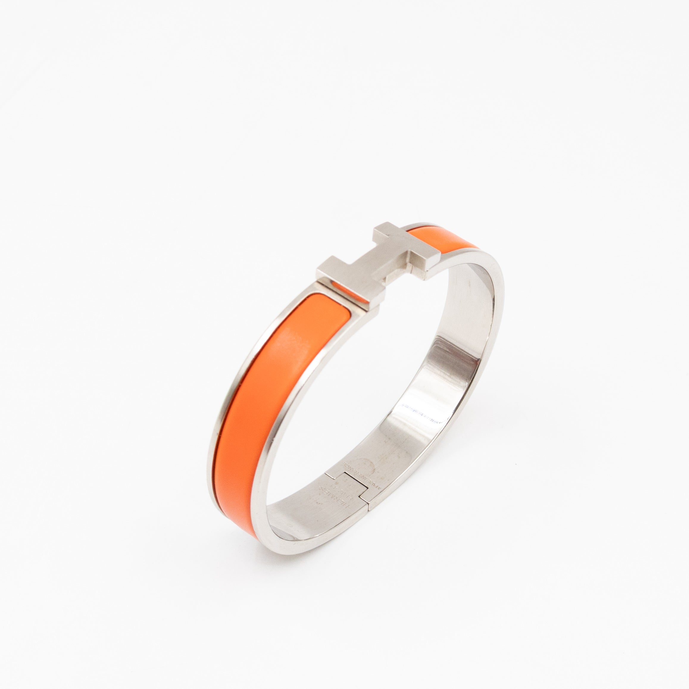 Clic H Bracelet TGM Orange Silver