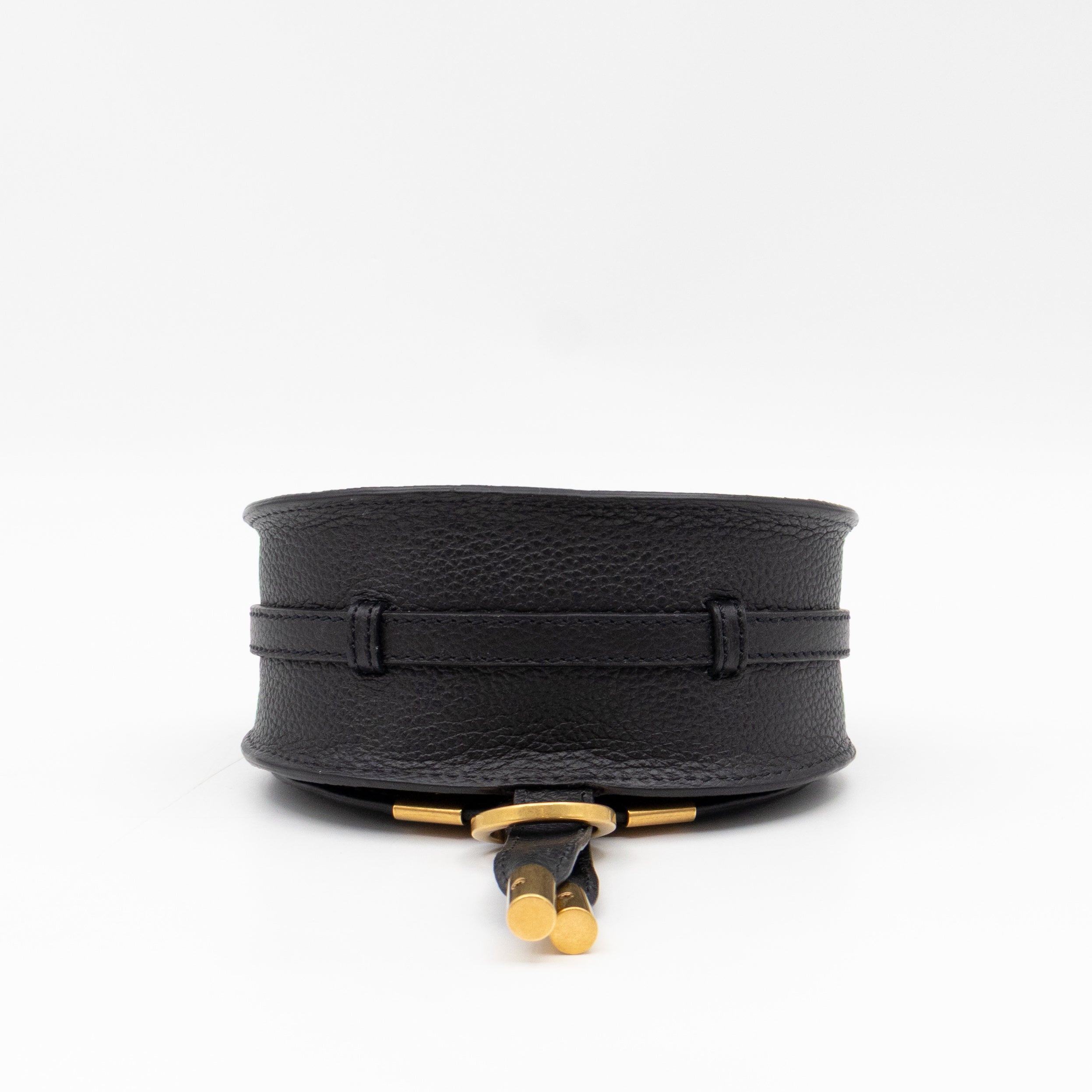 Marcie Saddle Micro Crossbody Bag Black Leather