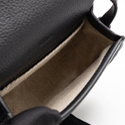 Marcie Saddle Micro Crossbody Bag Black Leather