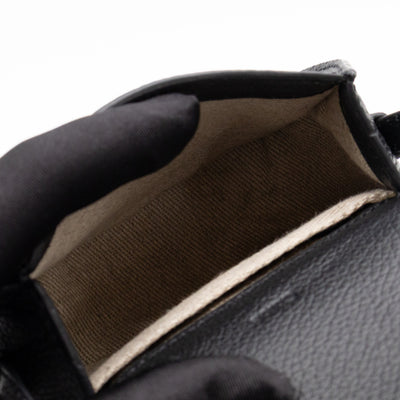 Marcie Saddle Micro Crossbody Bag Black Leather