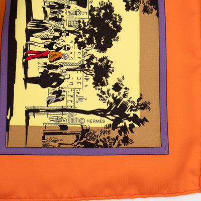 Silk Scarf 90 A l'Ombre des Boulevards Orange