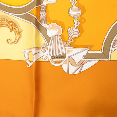 Silk Scarf 90 Plumets du Roy Orange Yellow