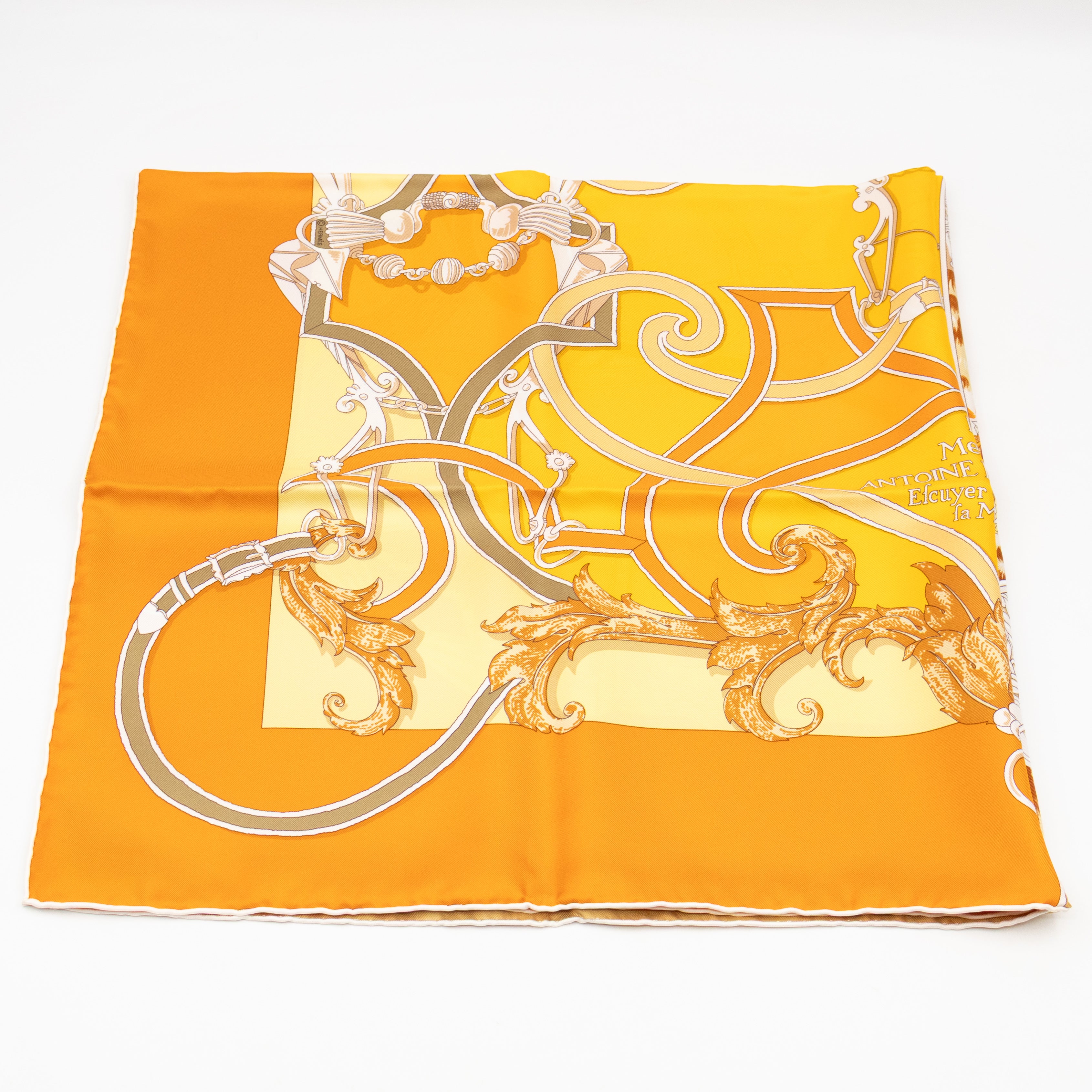 Silk Scarf 90 Plumets du Roy Orange Yellow