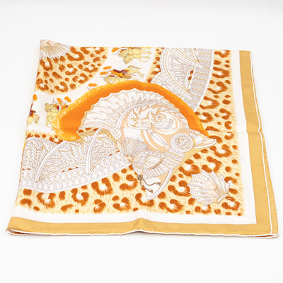 Silk Scarf 90 Plumets du Roy Orange Yellow