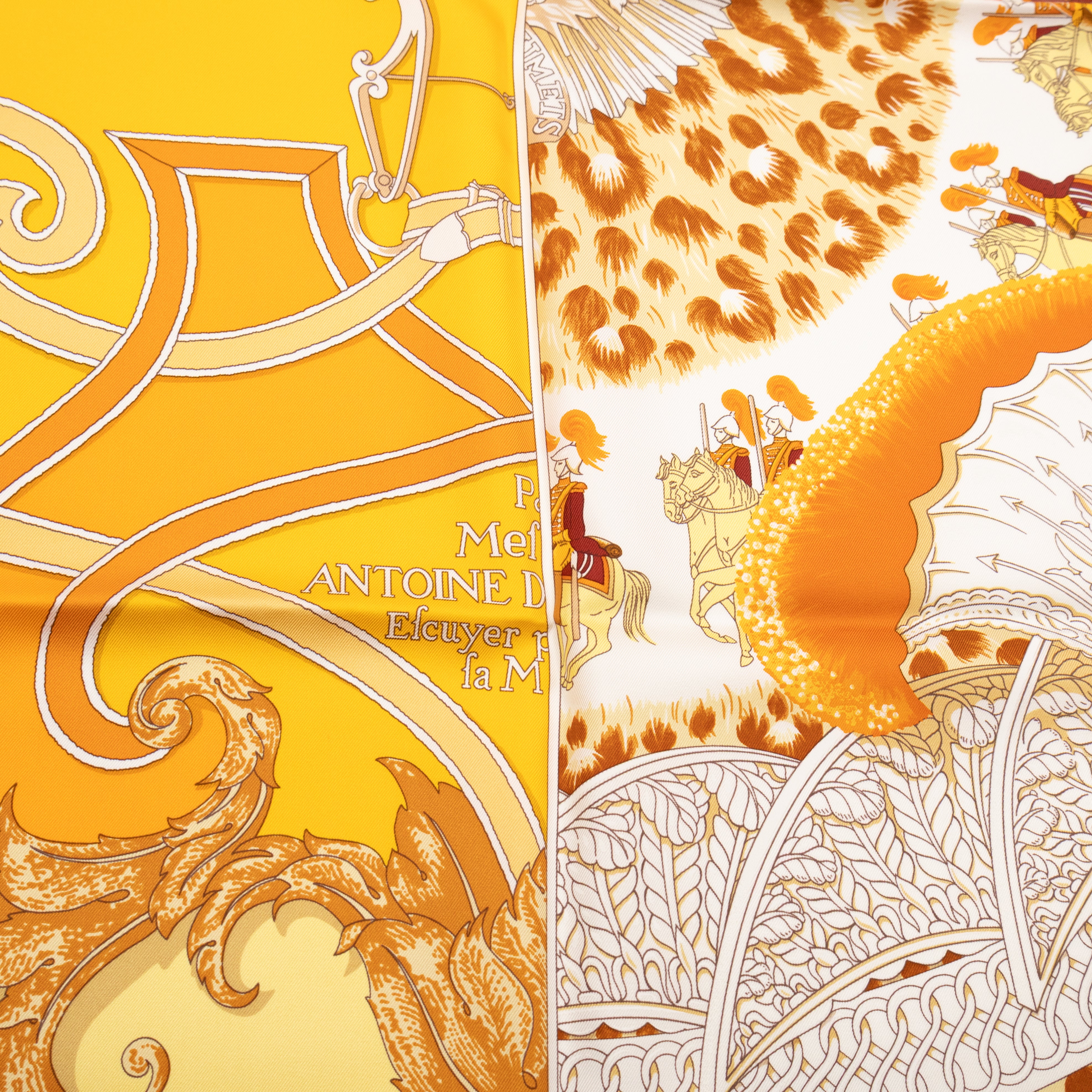 Silk Scarf 90 Plumets du Roy Orange Yellow