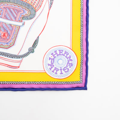 Silk Scarf 45 Zouaves et Dragons White