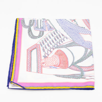 Silk Scarf 45 Zouaves et Dragons White