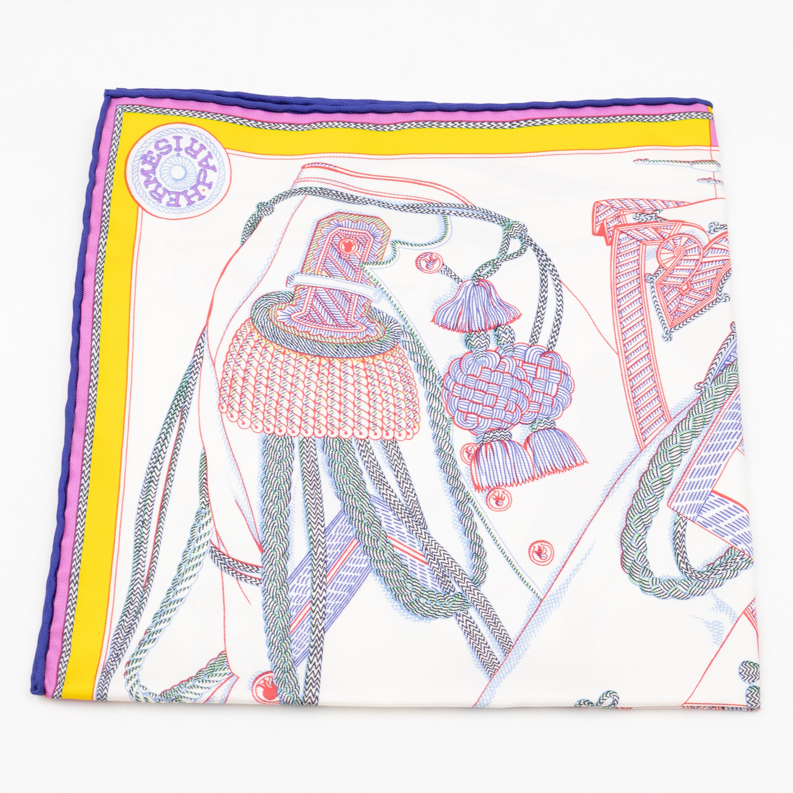 Silk Scarf 45 Zouaves et Dragons White