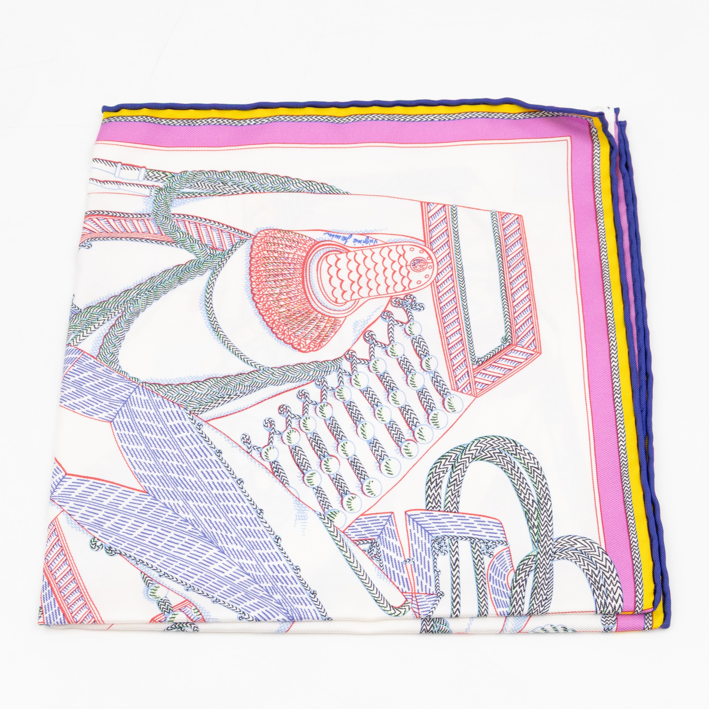 Silk Scarf 45 Zouaves et Dragons White