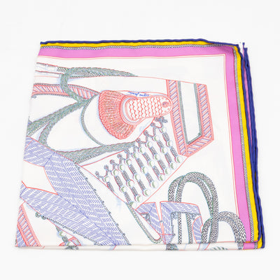 Silk Scarf 45 Zouaves et Dragons White
