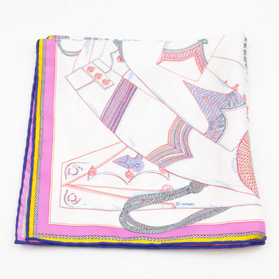 Silk Scarf 45 Zouaves et Dragons White
