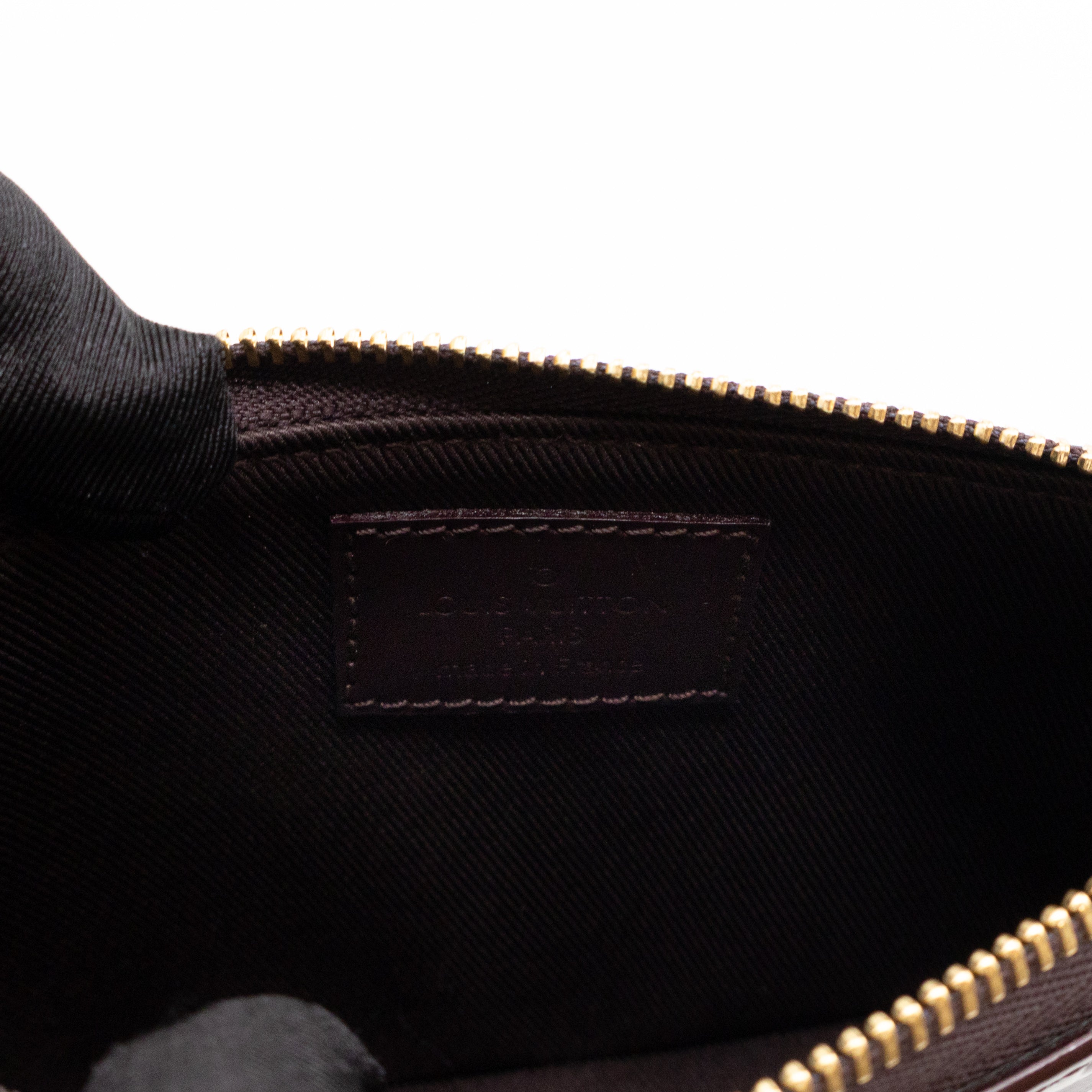 Mini Pochette Accessoires Amarante Vernis Monogram