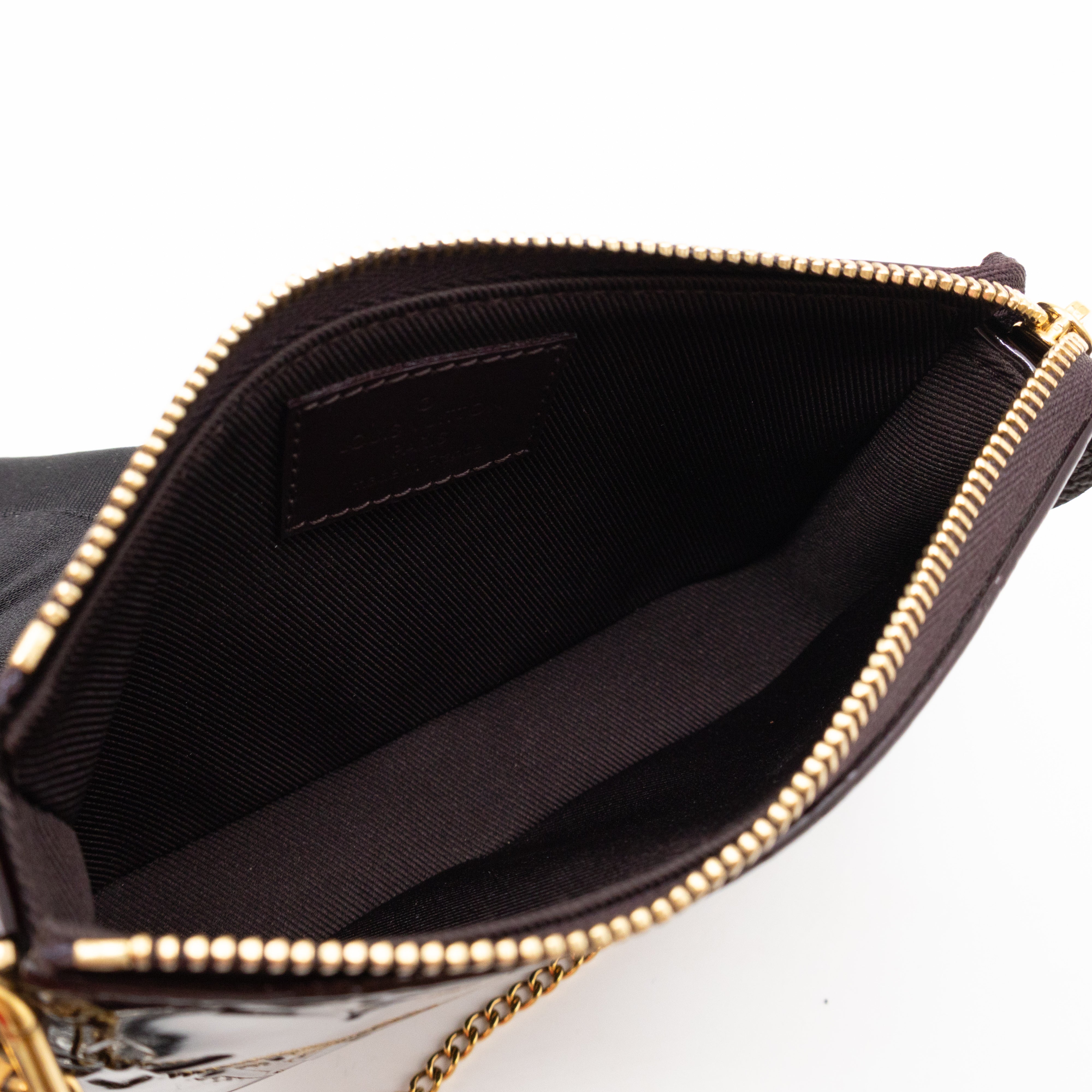 Mini Pochette Accessoires Amarante Vernis Monogram