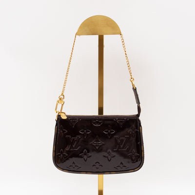 Mini Pochette Accessoires Amarante Vernis Monogram
